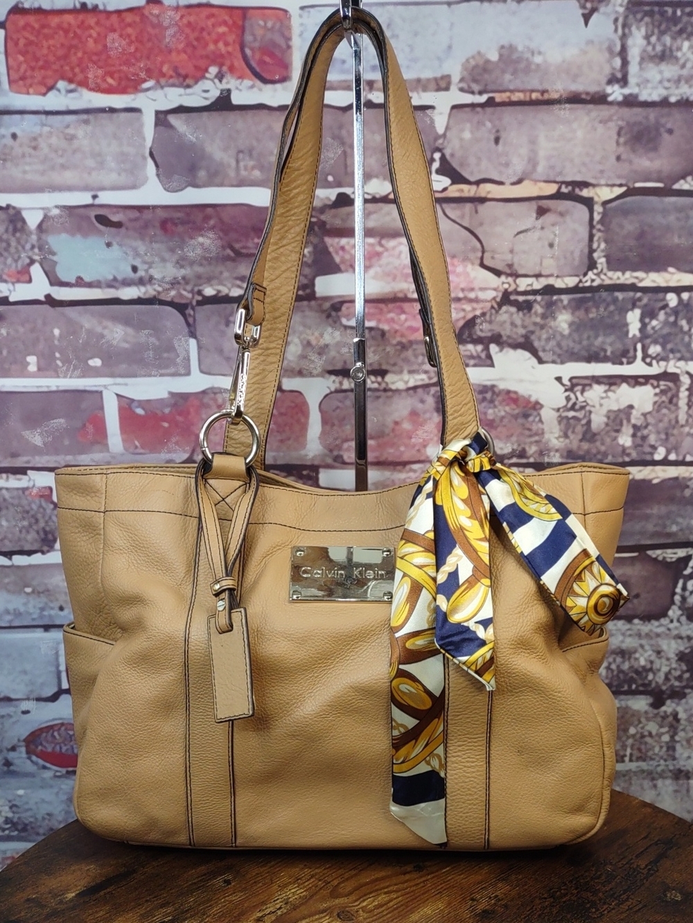Calvin Klein Pebbled Faux Leather Shoulder Bag